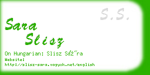 sara slisz business card